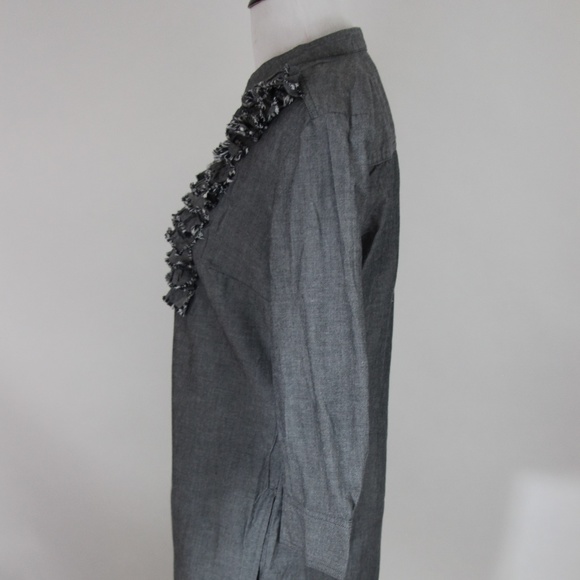 TRULLI Gray 3/4 Sleeve Button Front Shirt Dress - Picture 5 of 8